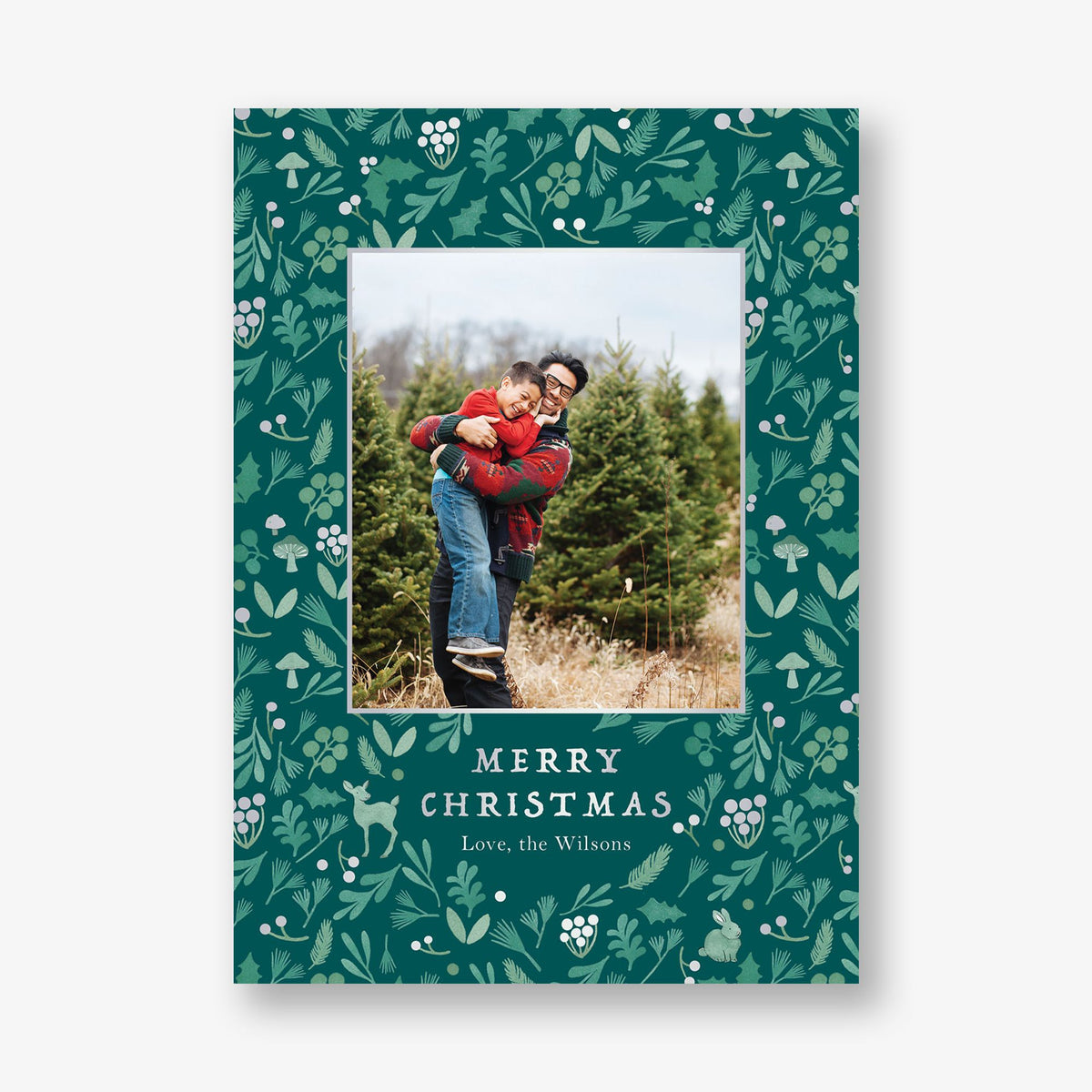 Winter Forest Foil Holiday Photo Card