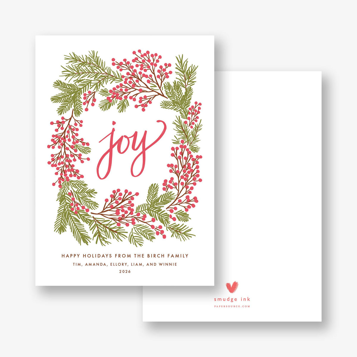Red Berry Wreath Holiday Card