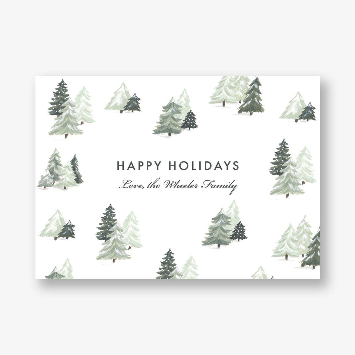 Green Trees Holiday Photo Card