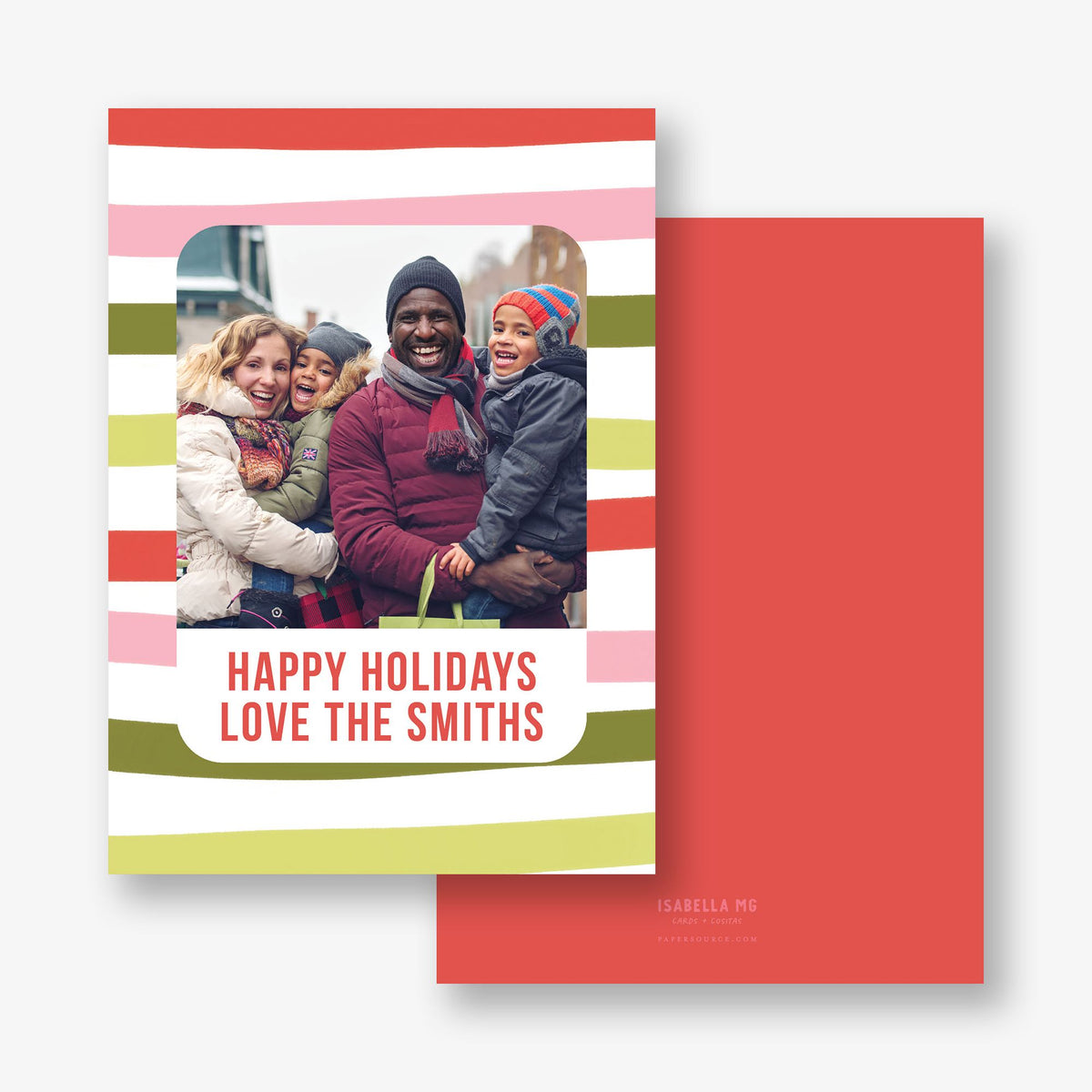 Christmas Stripes Holiday Photo Card