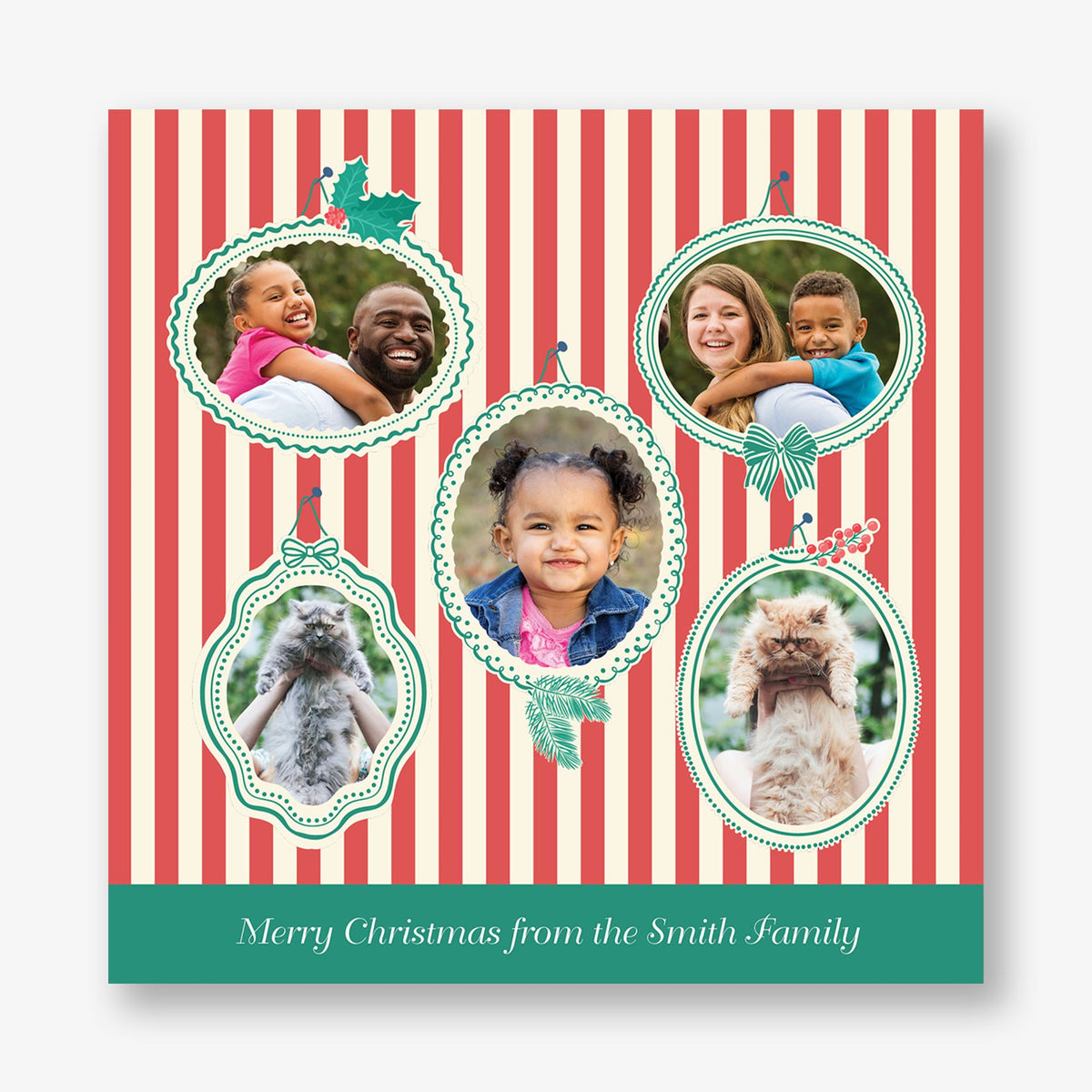 Candy Stripes Holiday Photo Card
