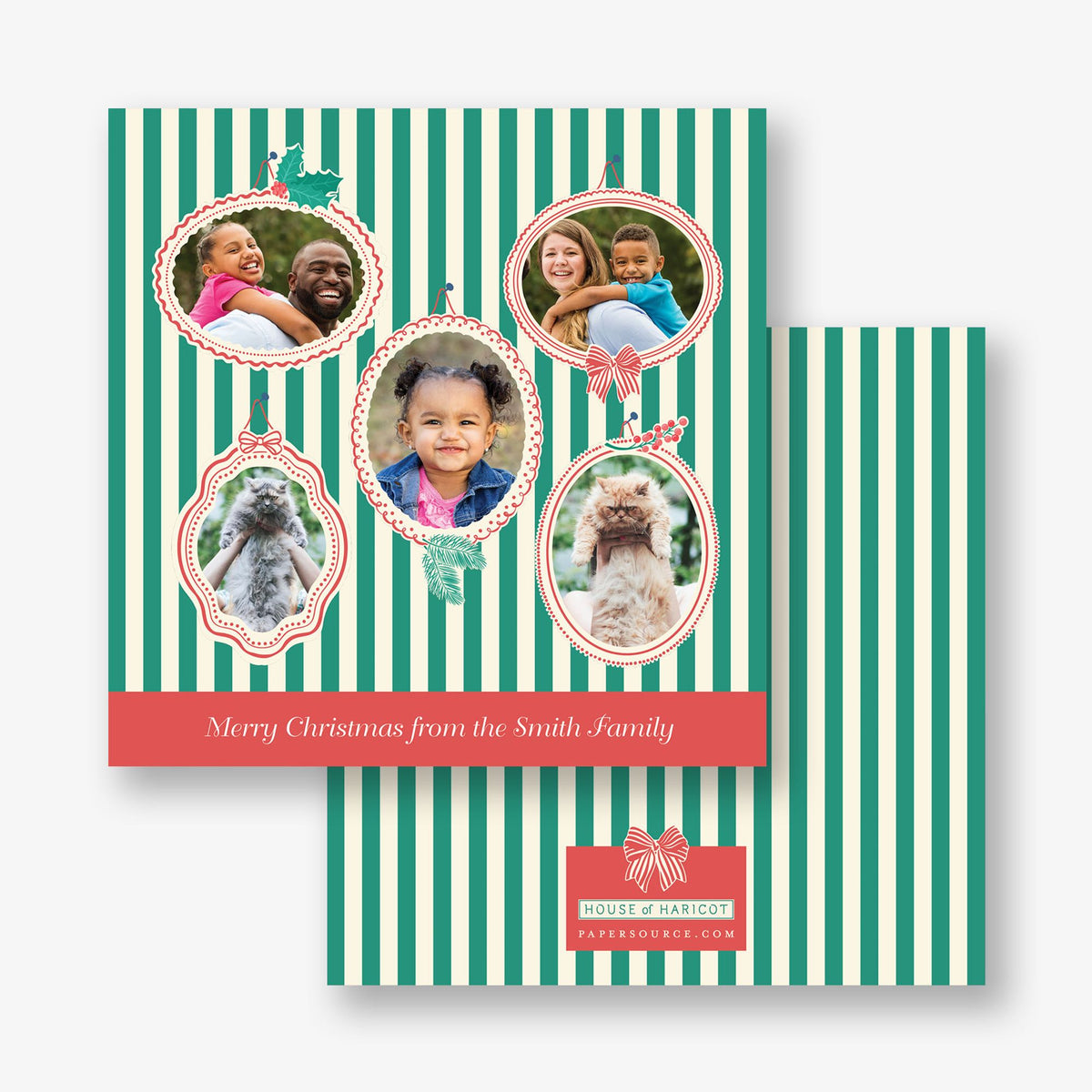 Candy Stripes Holiday Photo Card