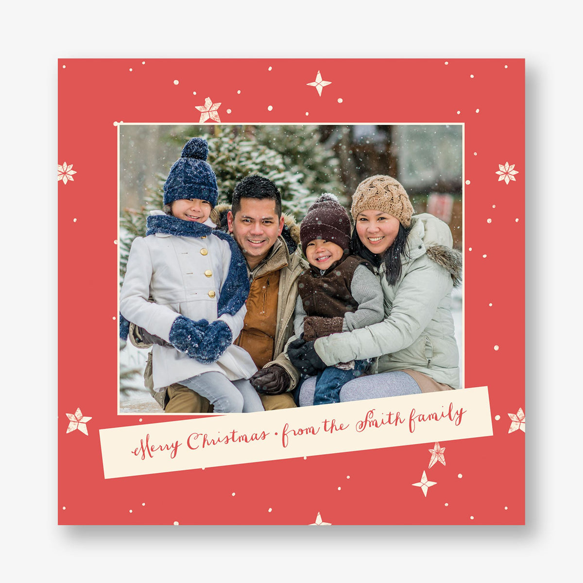 Stars and Snow Holiday Photo Card