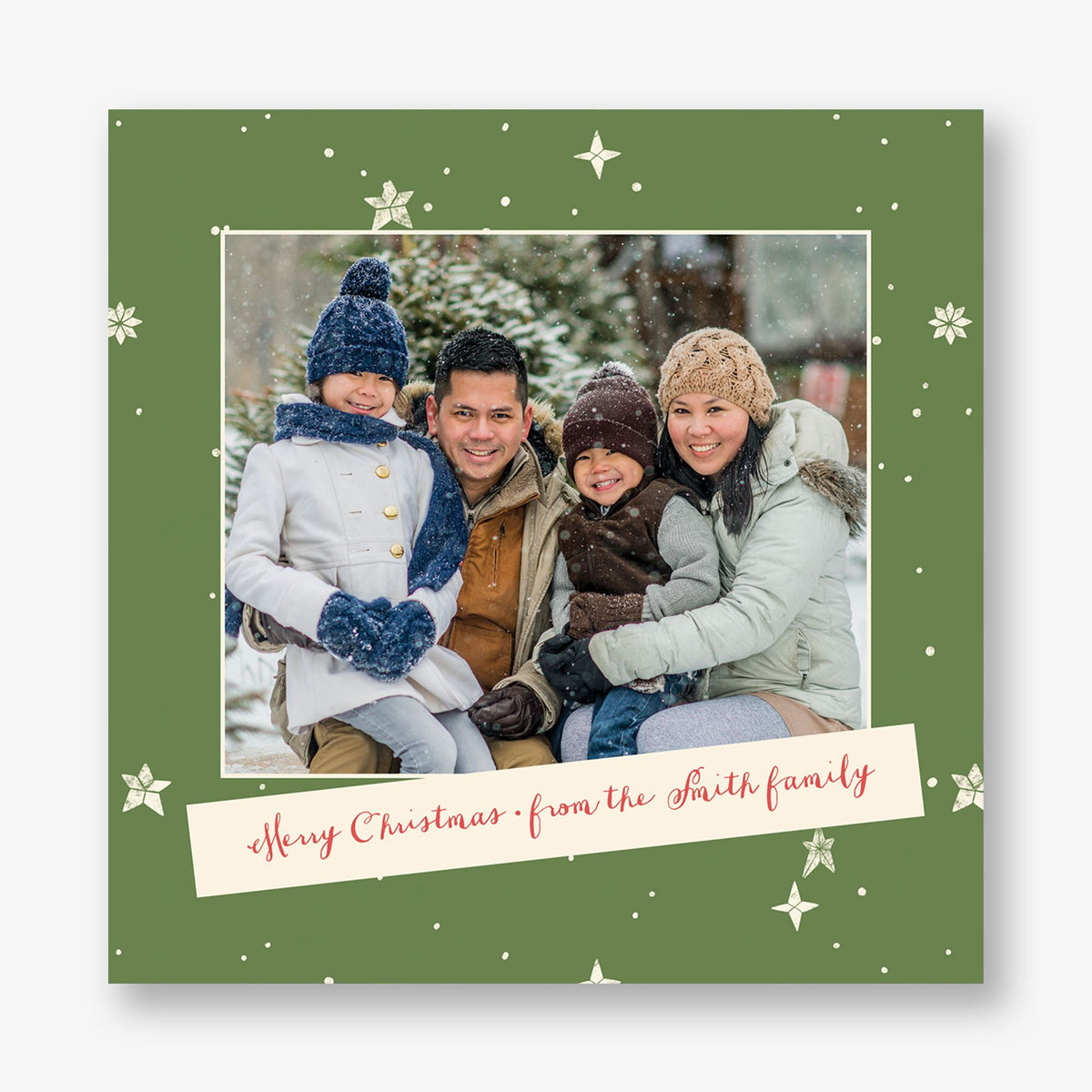 Stars and Snow Holiday Photo Card