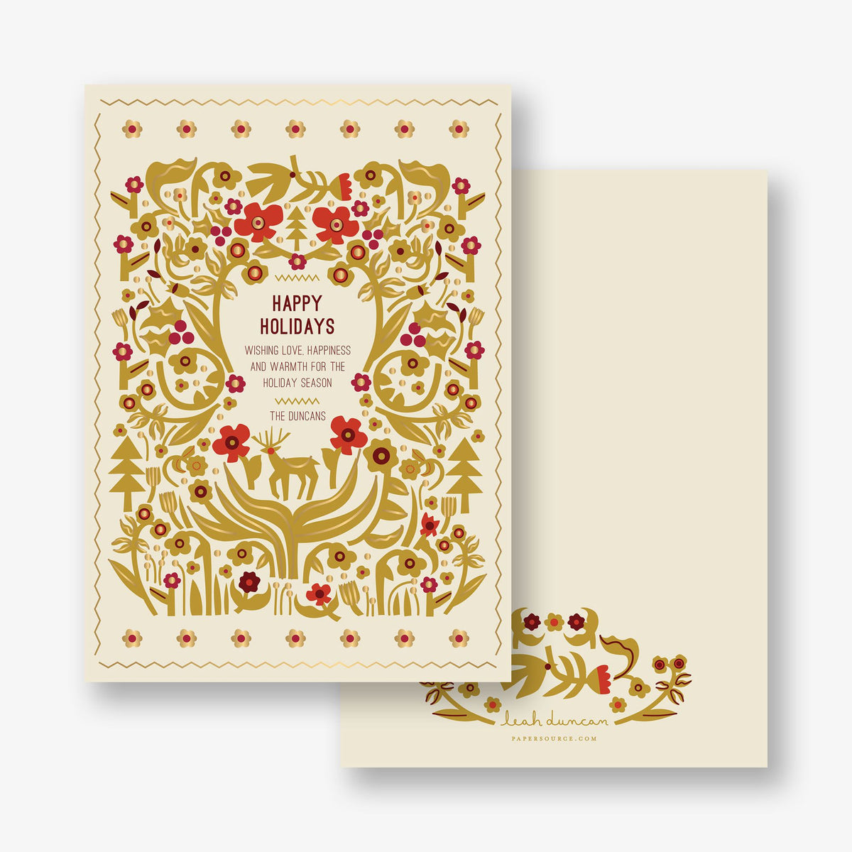 Folk Holiday Foil Holiday Card