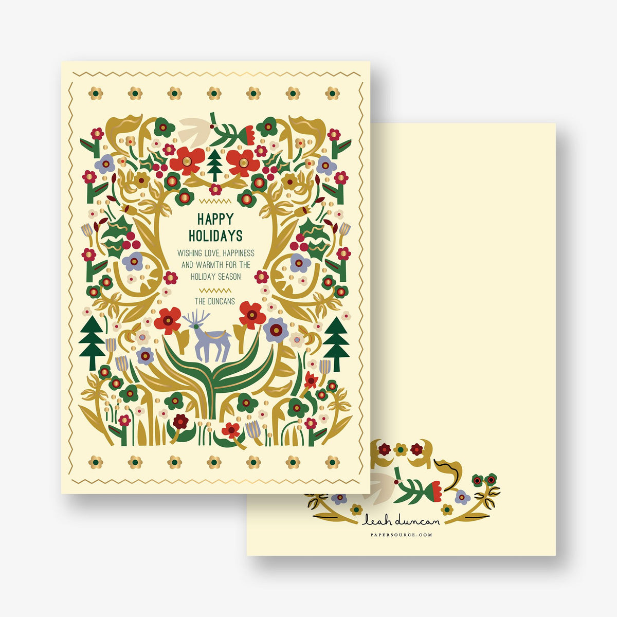 Folk Holiday Foil Holiday Card