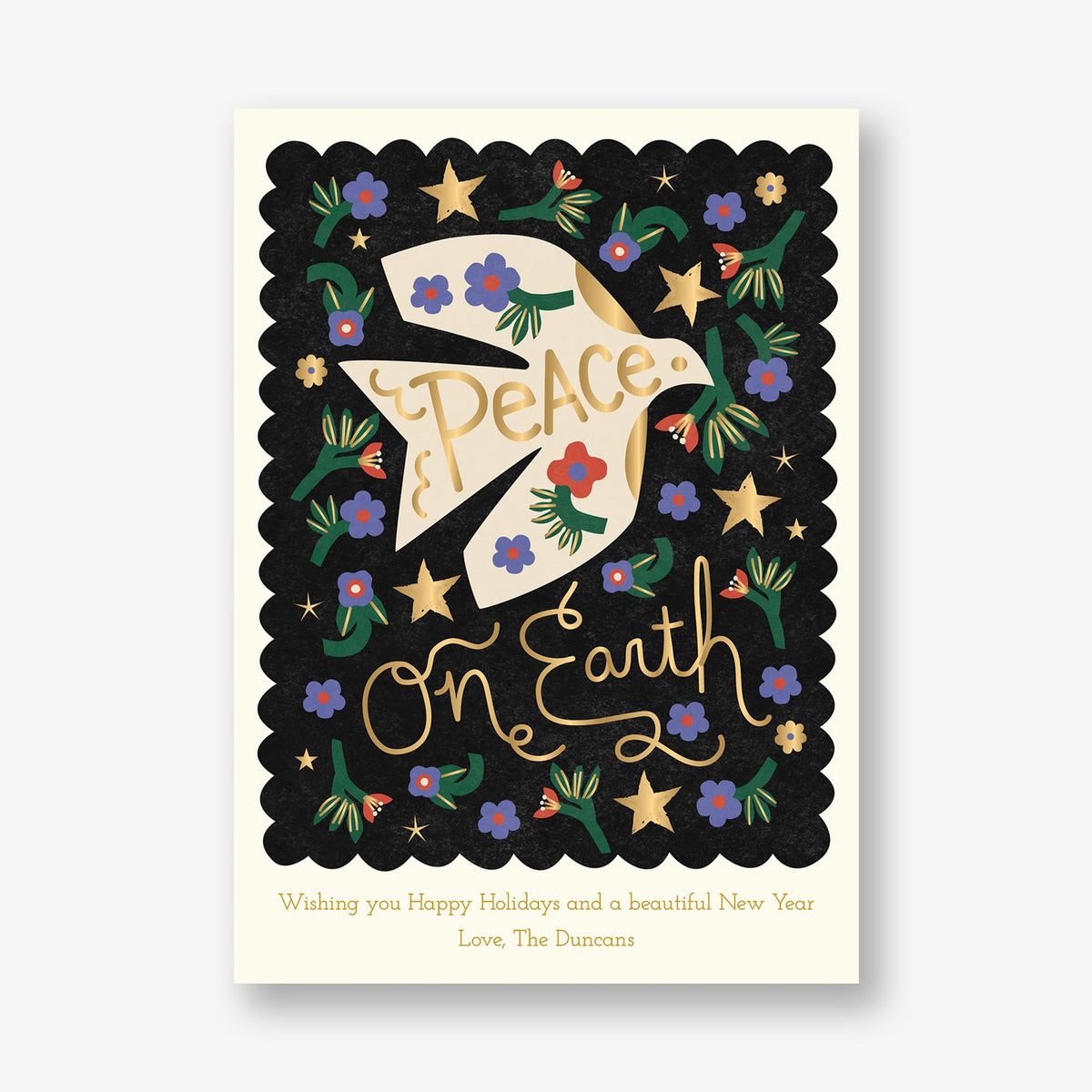 Peace Dove Foil Holiday Card