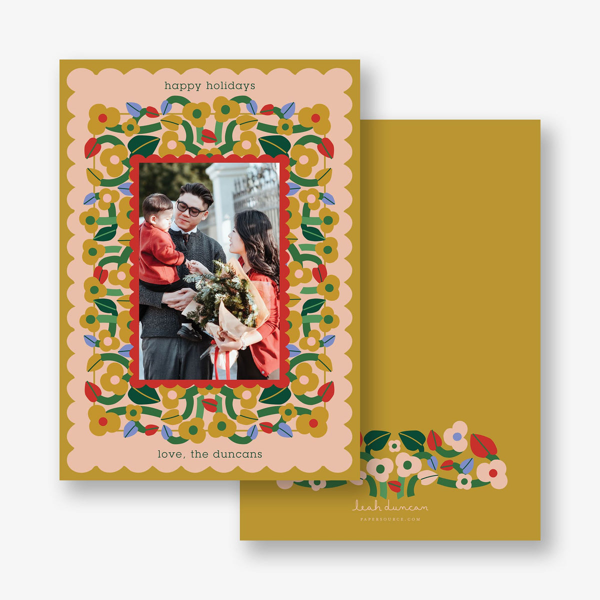 Flowering Vine Holiday Photo Card