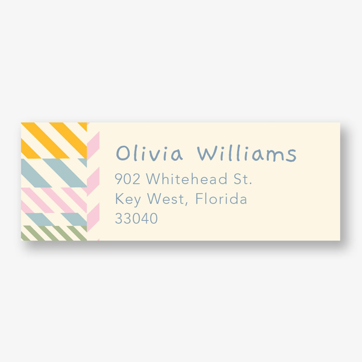 Diagonal Stripes Return Address Label