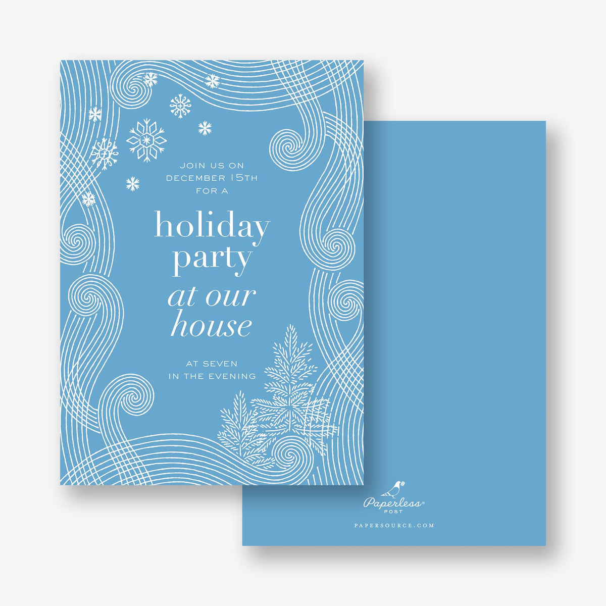 Snowflake Swirl Holiday Invitation