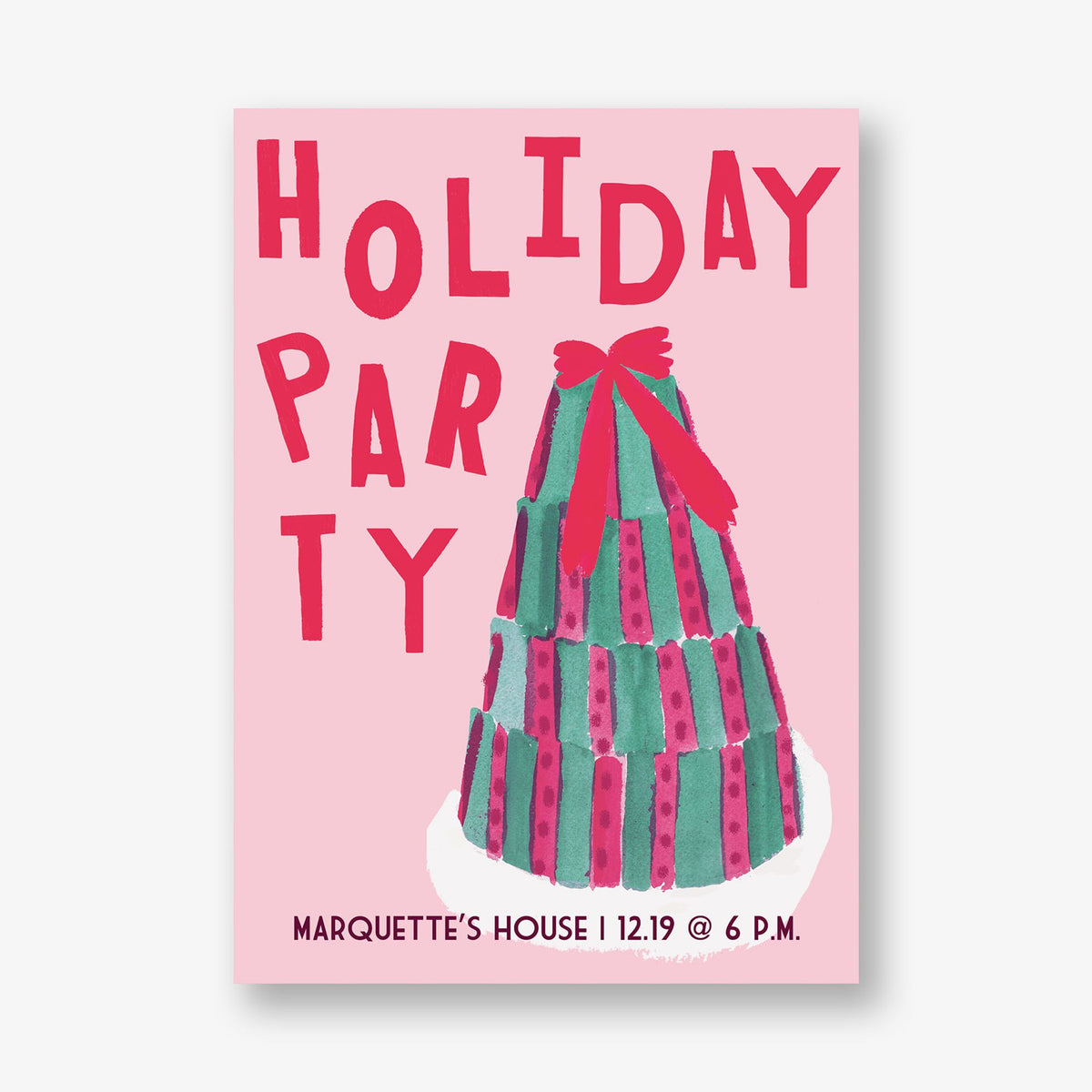 Cake and Cheer Holiday Invitation