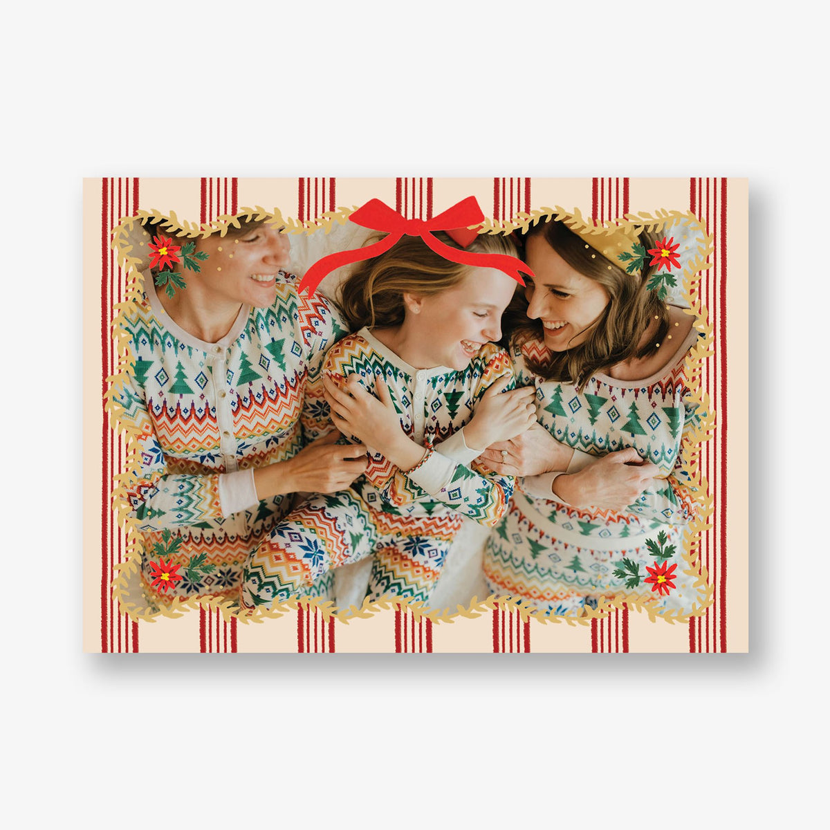 Pops of Poinsettia Foil Holiday Photo Card