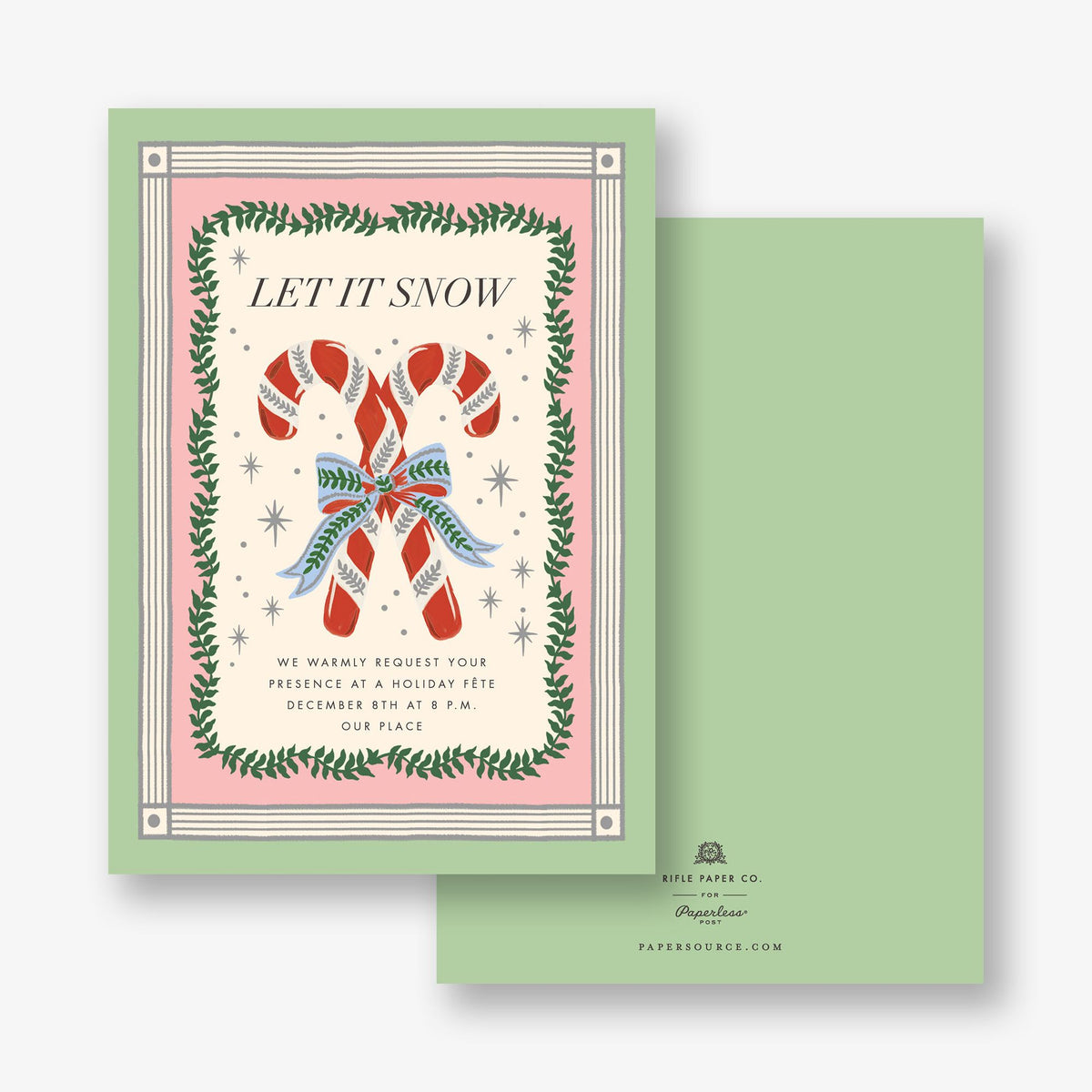 Couple of Candy Canes Holiday Invitation
