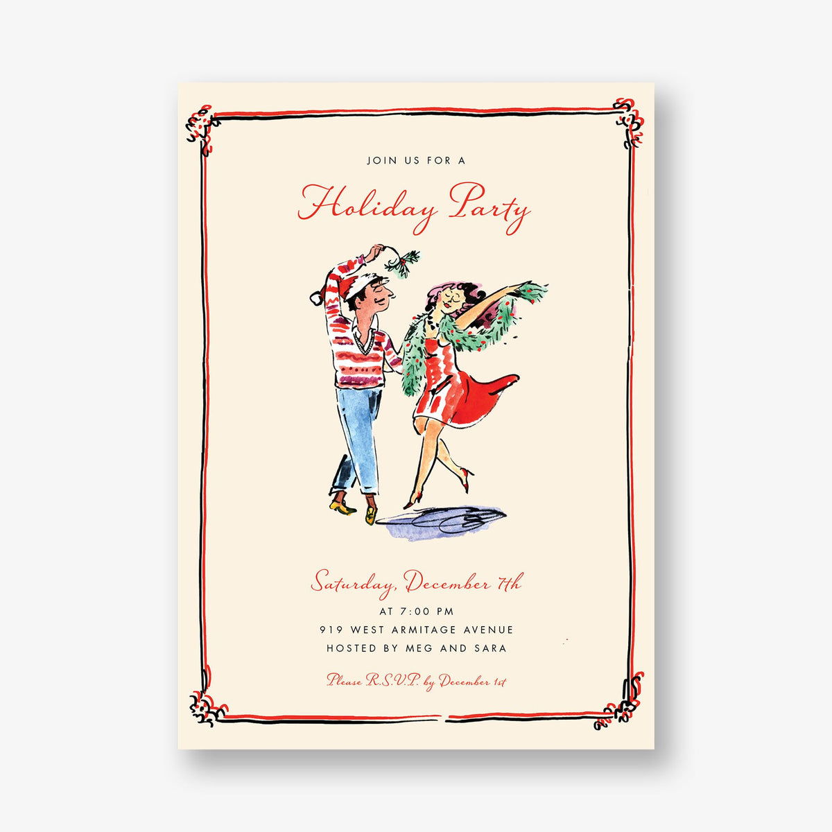 Tis the Season to Twirl Holiday Party Invitation