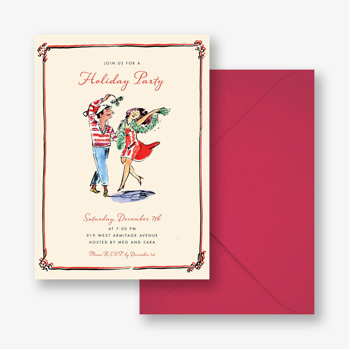 Tis the Season to Twirl Holiday Party Invitation