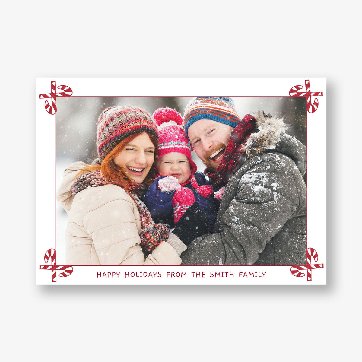 Candy Cane Holiday Photo Card