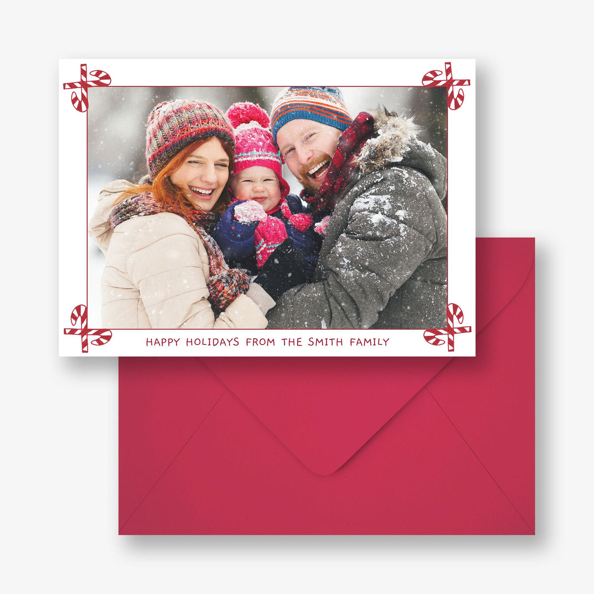 Candy Cane Holiday Photo Card