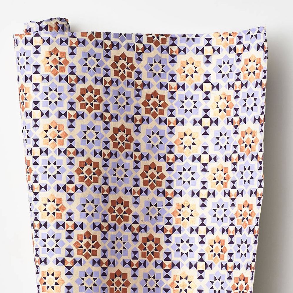 Gold & Lavender Geometric Handmade Paper | Paper Source