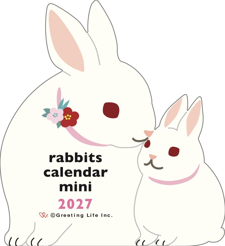 2027 Die-Cut Calendar Mini - Rabbits