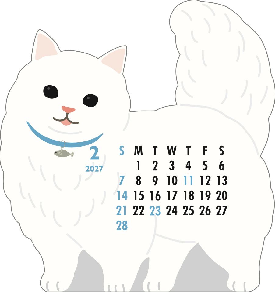2027 Die-Cut Calendar - Munchkin Cat