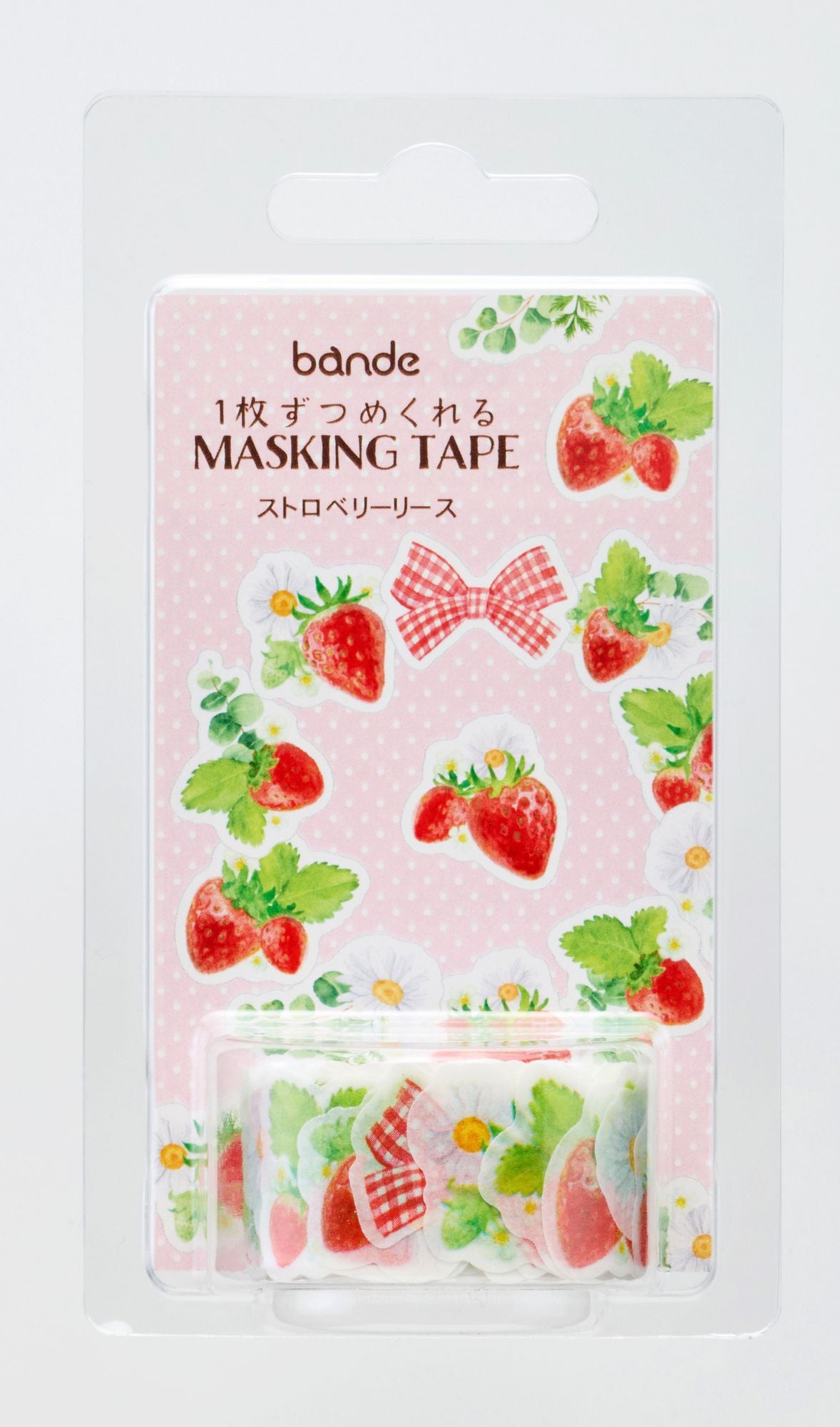 Bande Washi Tape Sticker Roll - Strawberry Wreath