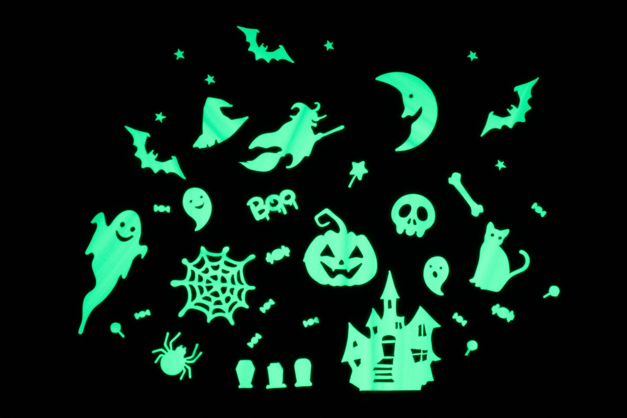 Glow In The Dark Halloween Town Wall Stickers