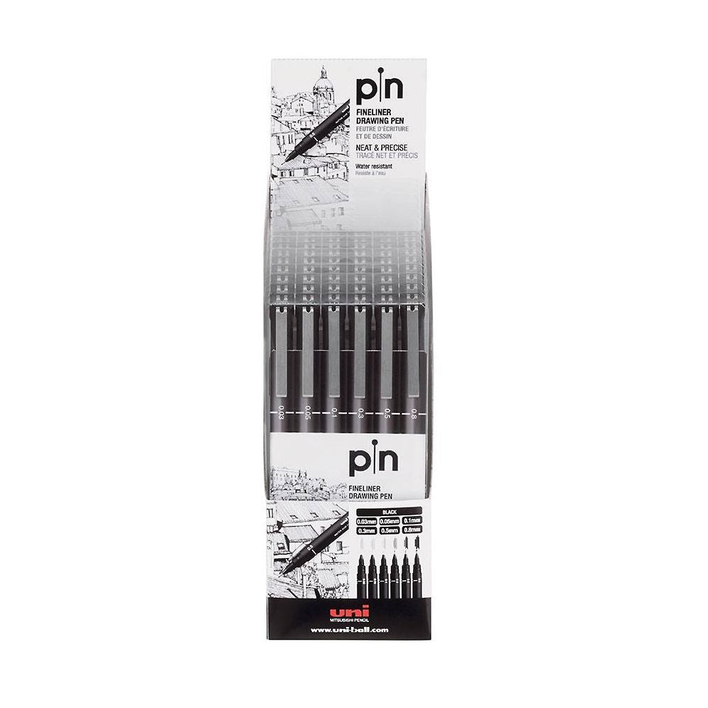 uni Pin Black Fineliner Pen Set | Paper Source