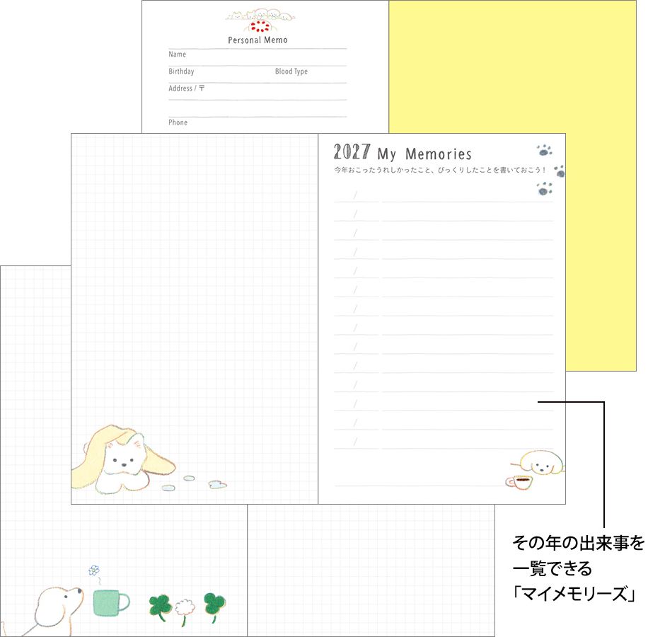 2027 Midori Pocket Diary Mini Dog