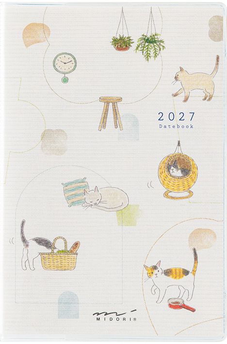 2027 Midori Pocket Diary Mini Cat