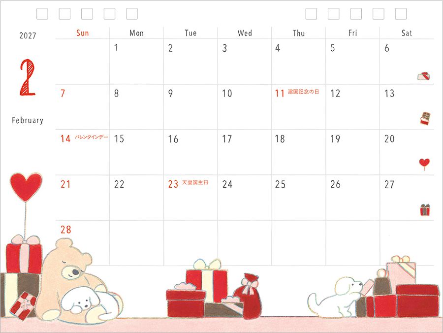 2027 Midori Desk Calendar Ring Dog M Size