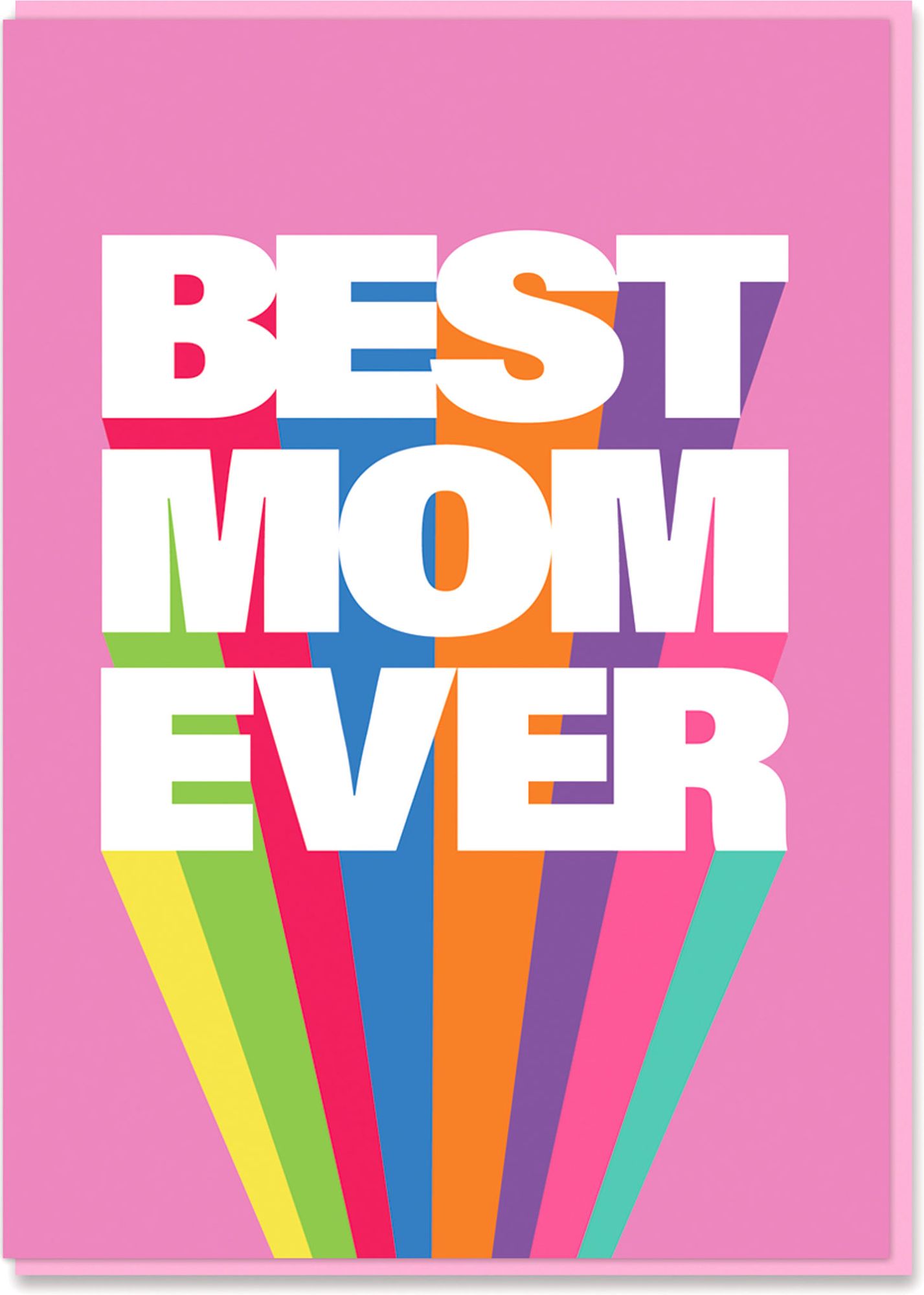 Mother's Day Greeting Card Best Mom Ever - Rainbow Type