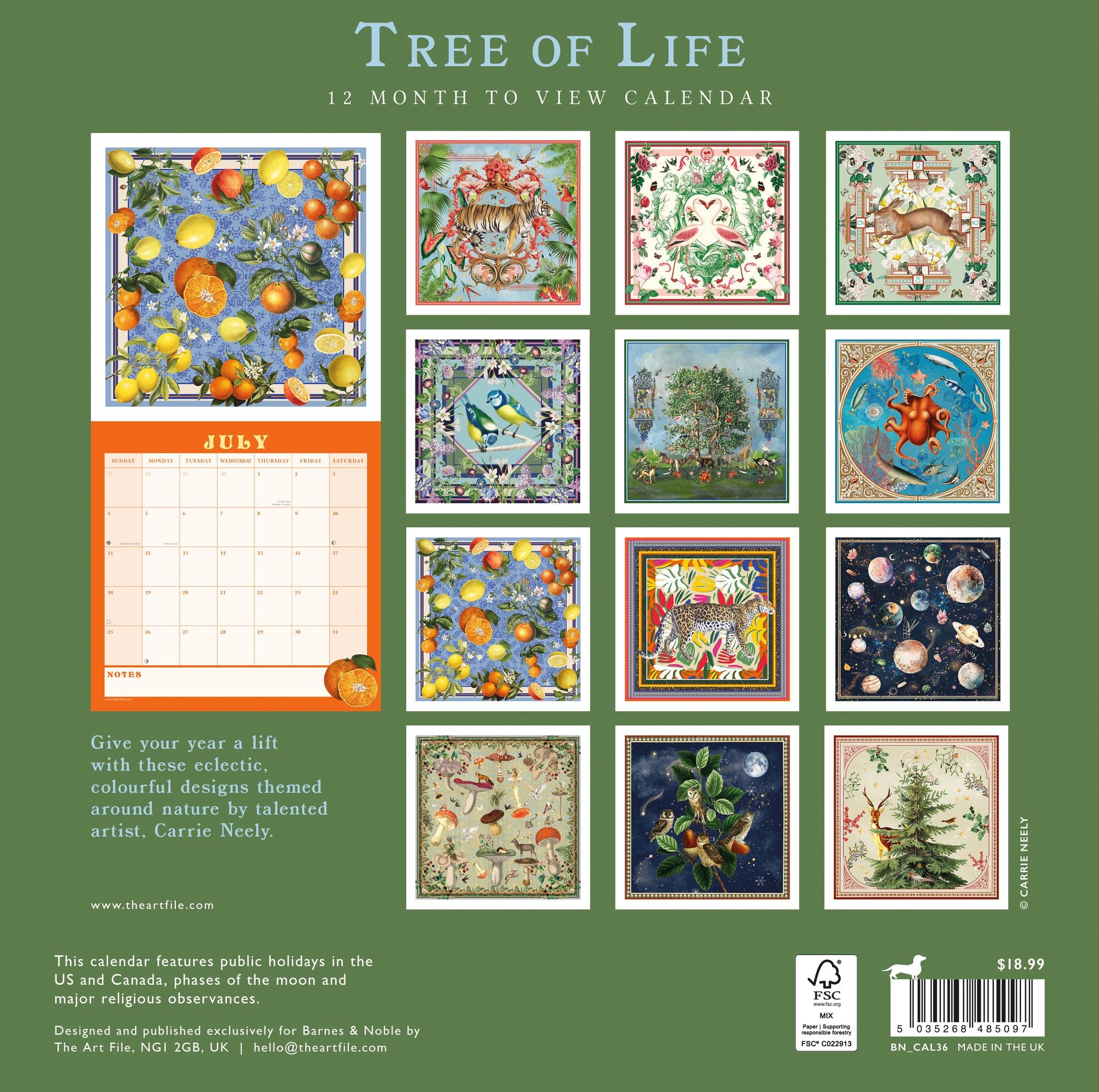 2027 Tree of Life Wall Calendar
