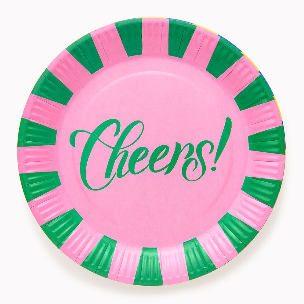 Cheers Stripe Plates
