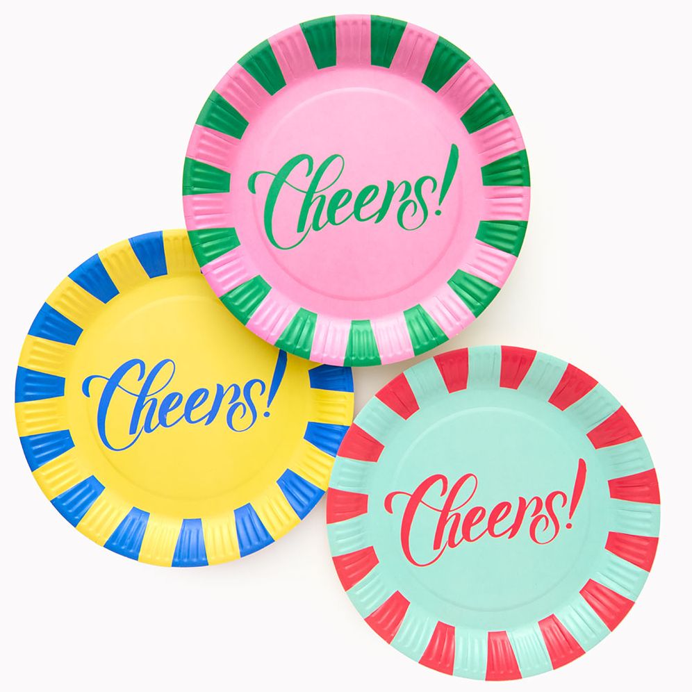 Cheers Stripe Plates