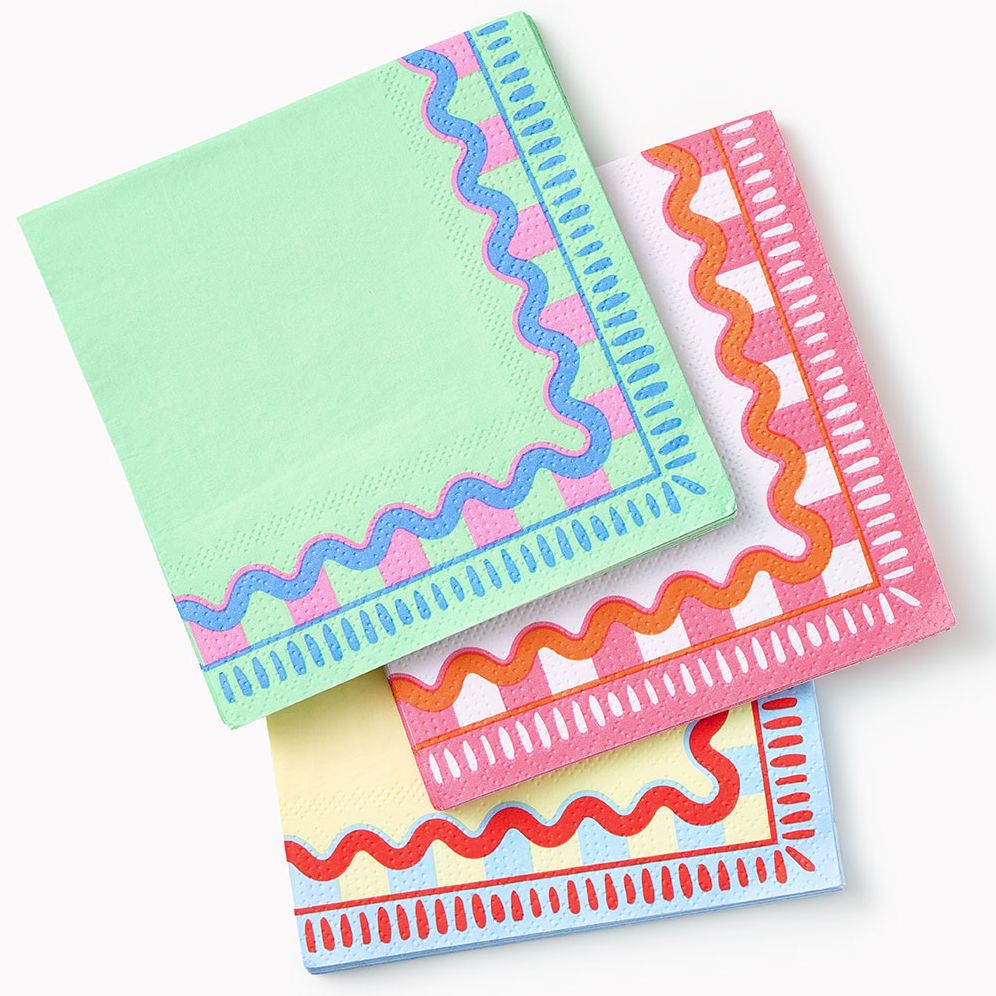 Wavy Party Cocktail Napkins Set of 18