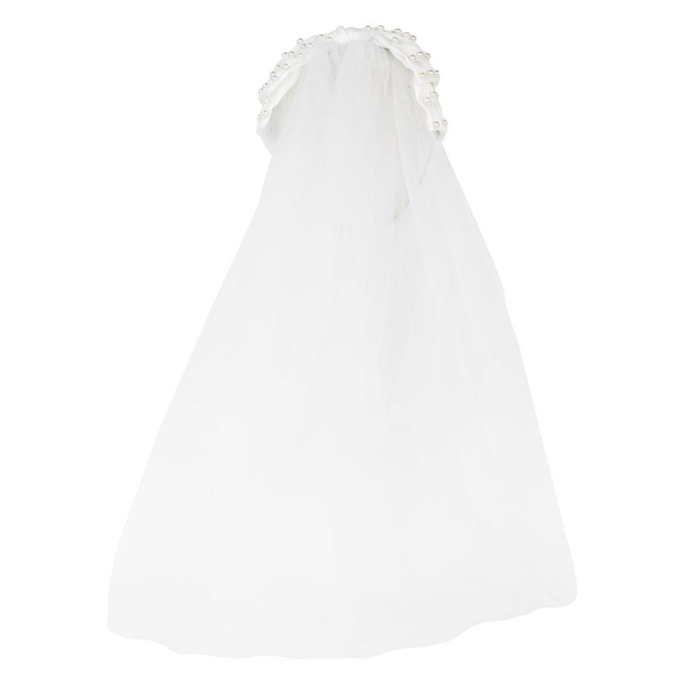 PEARL BOW HEADBAND WITH VEIL