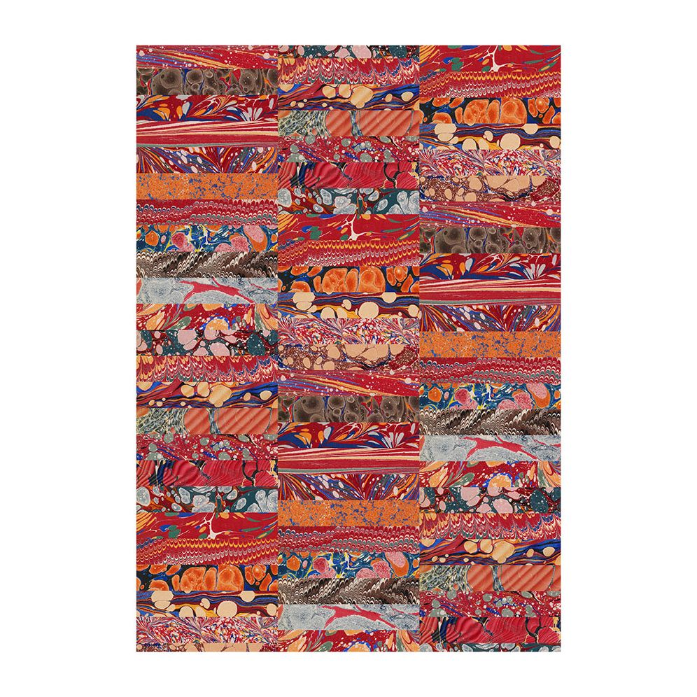 Flat Wrap Red Marbled Papers
