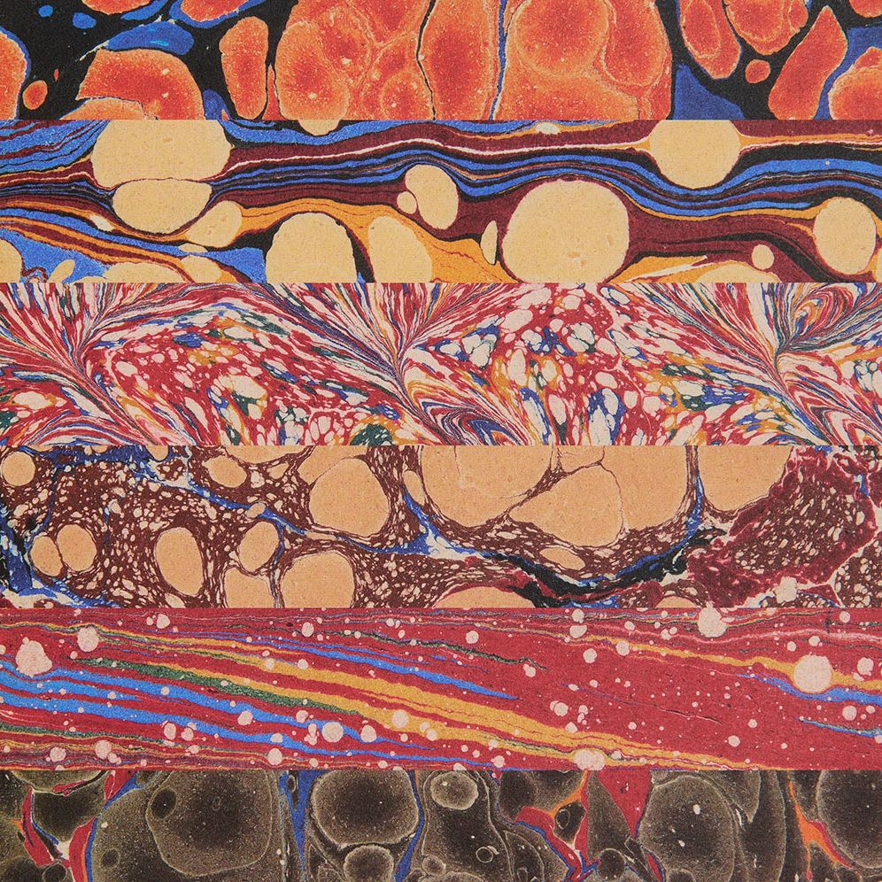 Flat Wrap Red Marbled Papers