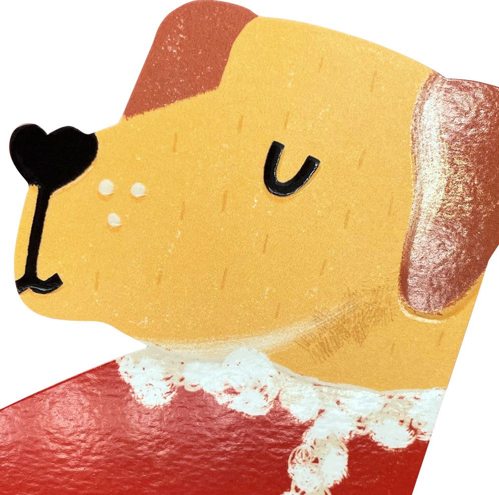 Golden Labrador Santa Christmas Card