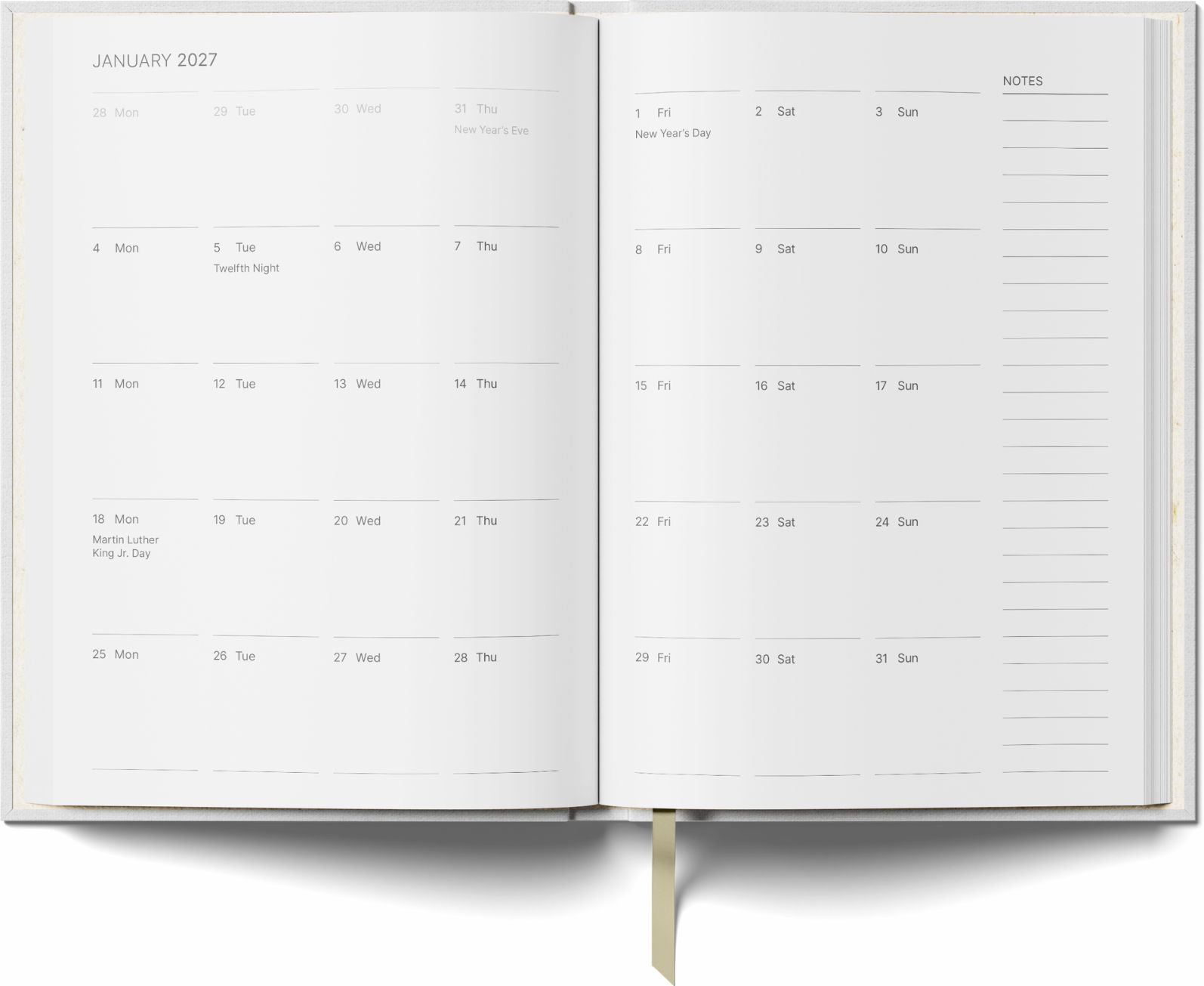 2027 Weekly Planner - Burgundy Flowers