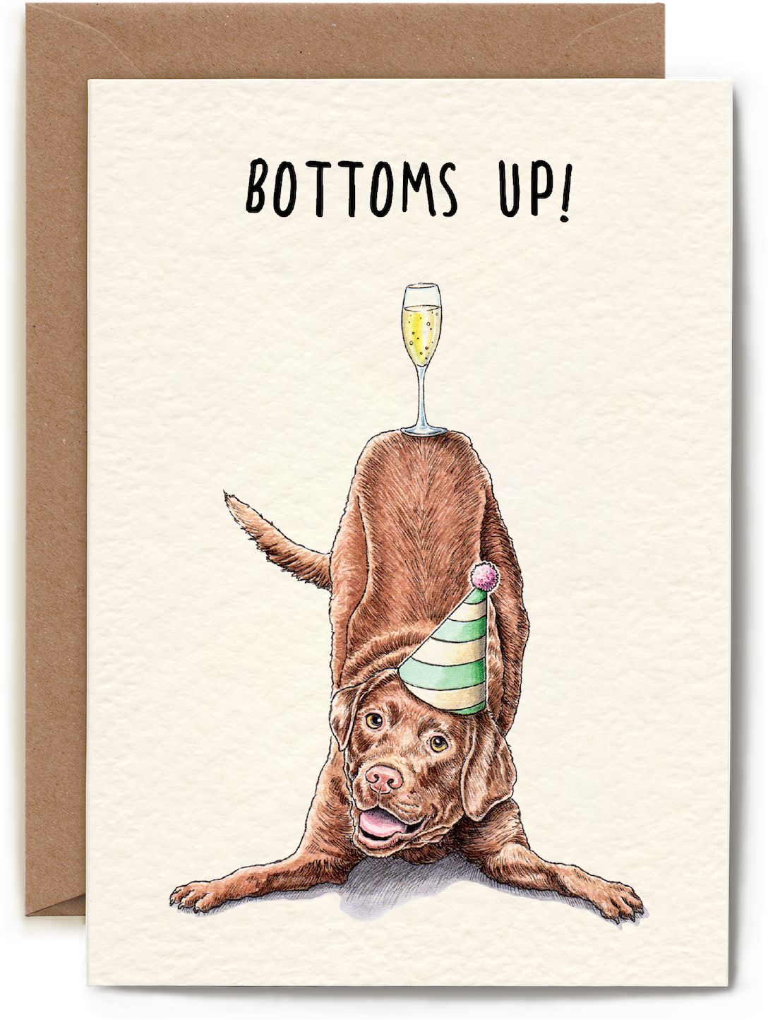 Bottoms Up Pup Birthday Card