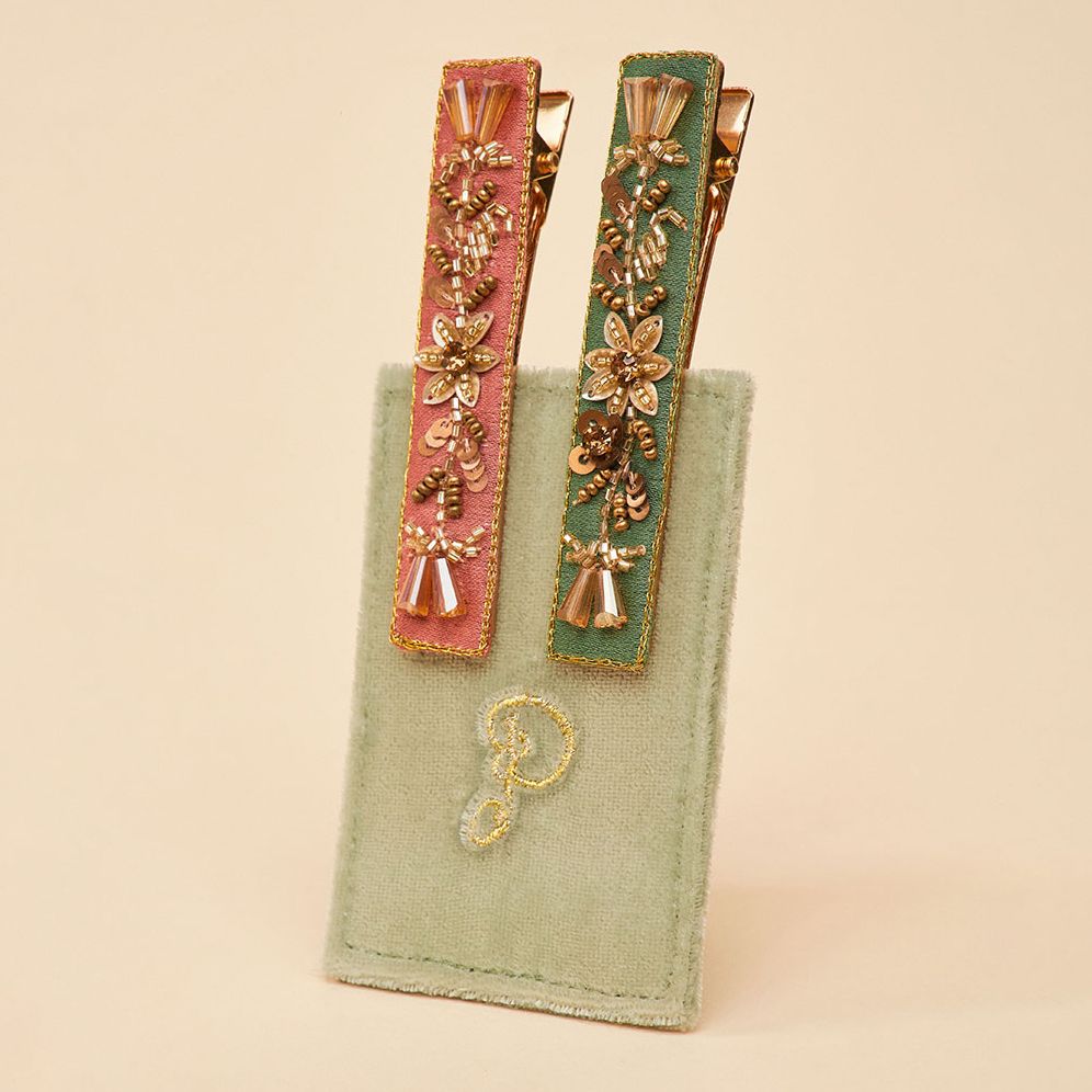 Narrow Jeweled Hair Baret