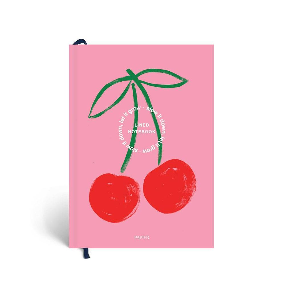 Fresh Cherries Hardcover Lined Notebook