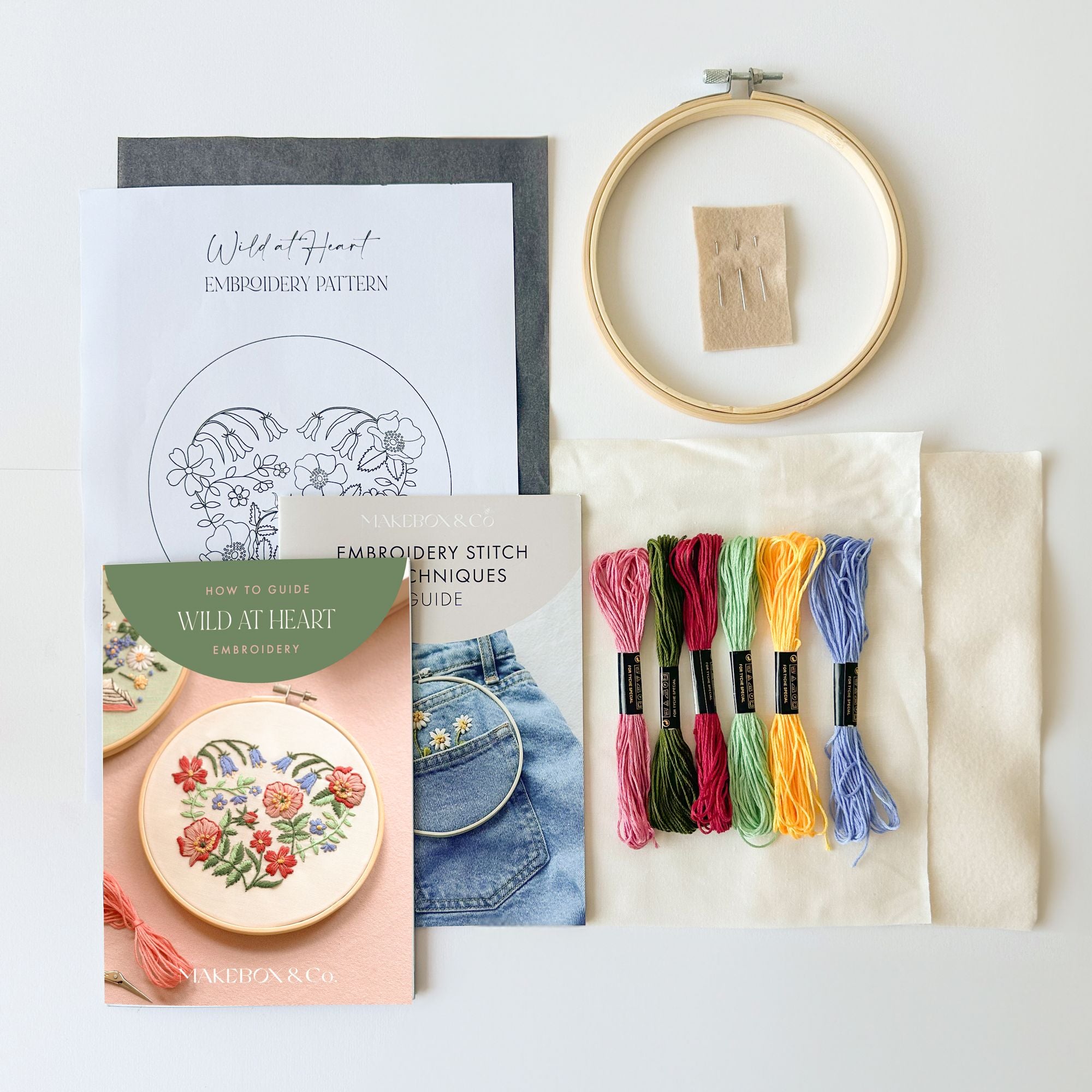 MakeBox & Co. Wild at Heart Embroidery Kit 6 inch