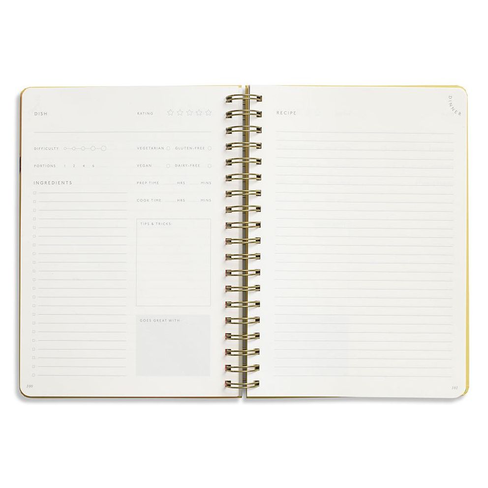 Fruits B5 Spiral Guided Recipe Journal Yellow
