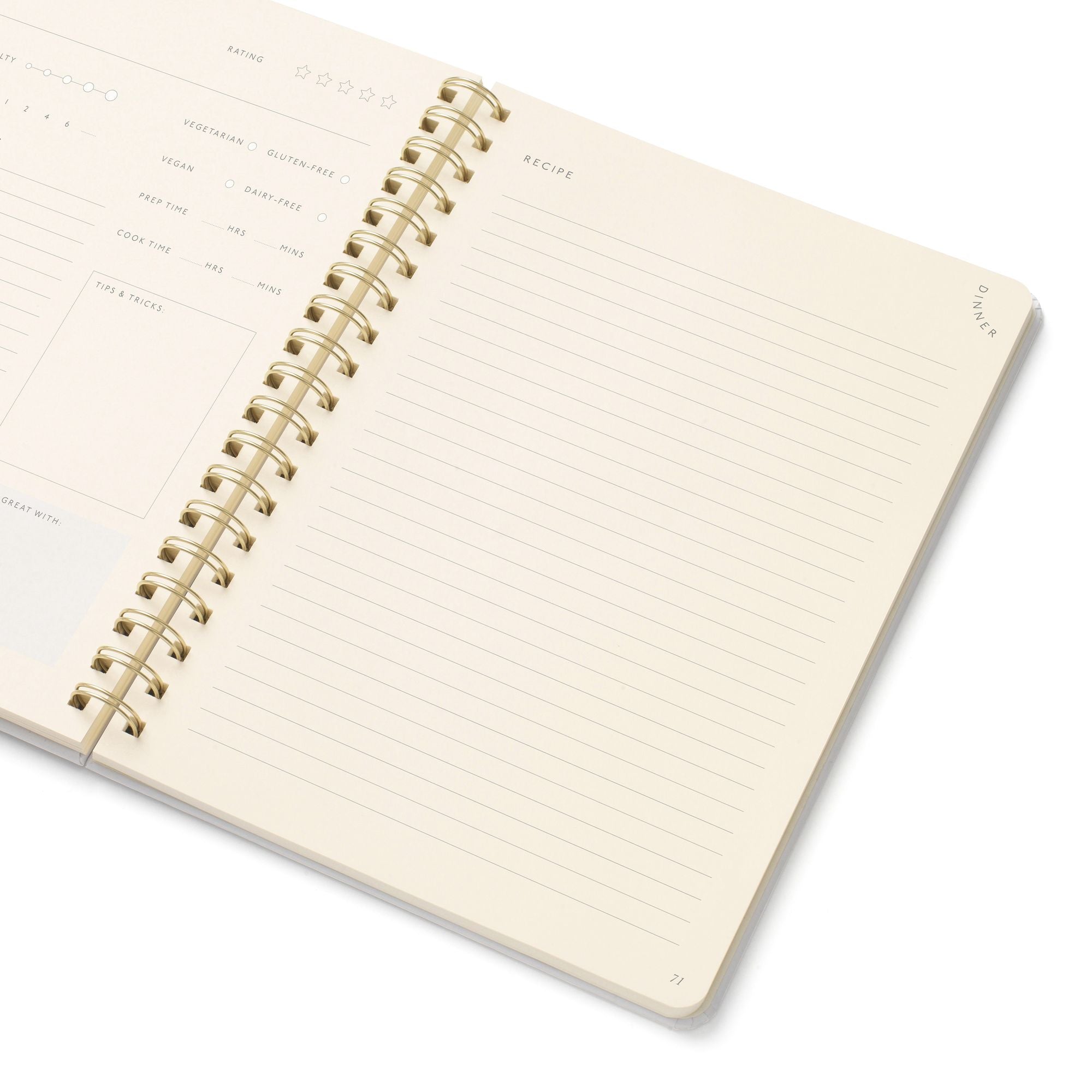 Garden Table B5 Hardcover Spiral Recipe Journal