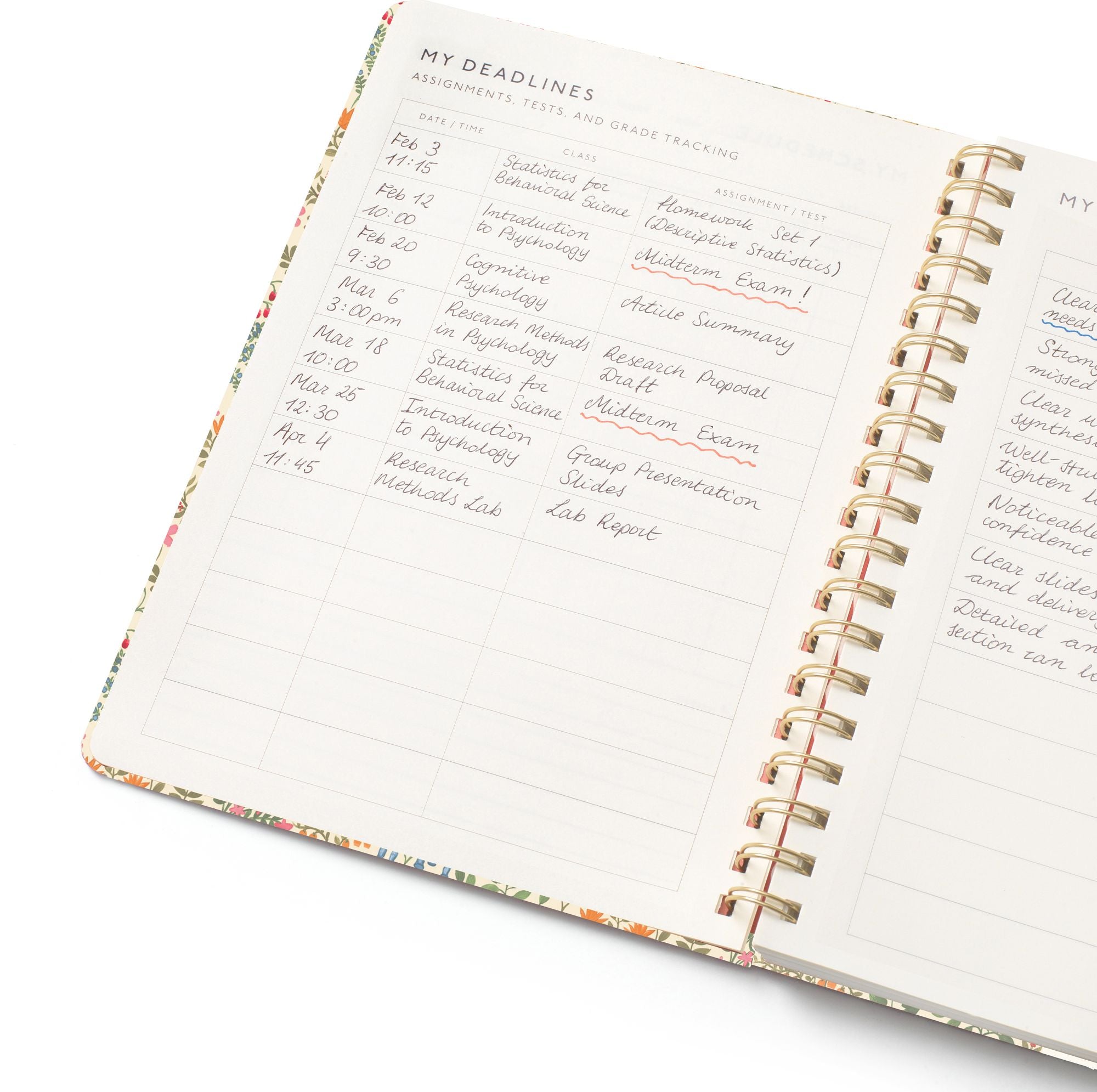2026-2027 Papier B5 Academic Planner Delicate Fauna