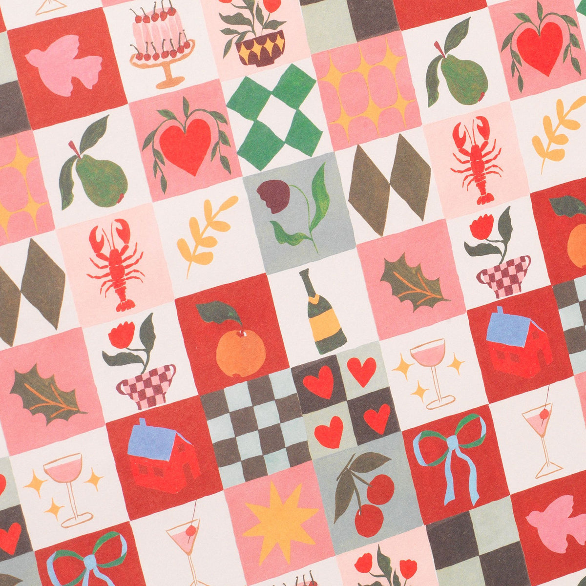 Christmas Winter Tiles Flat Wrap
