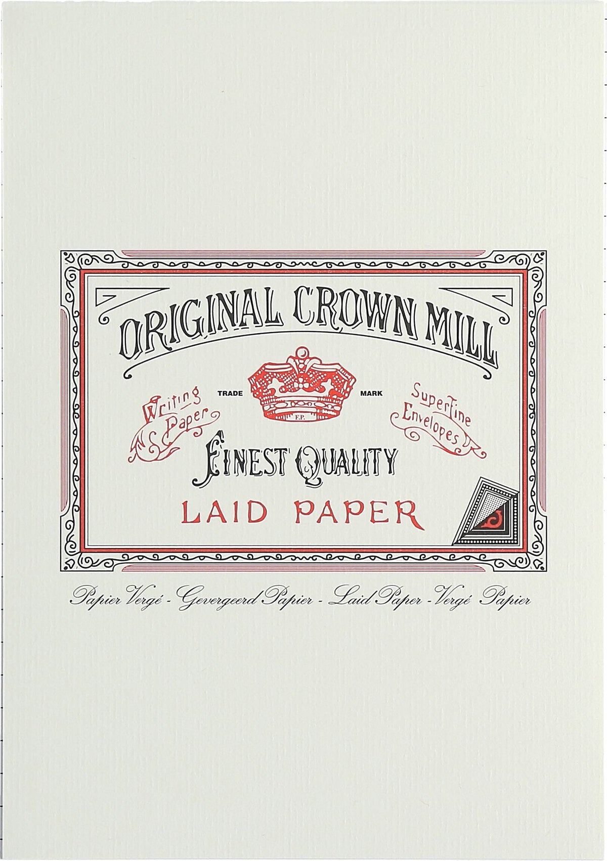 Original Crown Mill Classic Laid Writing Pad (A5) Cream