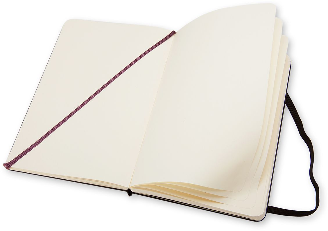 Moleskine Classic Notebook, Large, Plain, Black, Hard Cover (5 x 8.25)